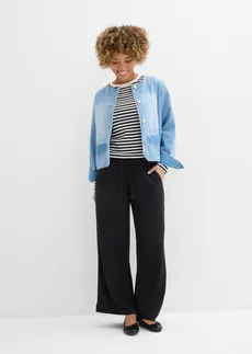 Kalhoty Palazzo ze vzdušného mušelínu, barva: černá