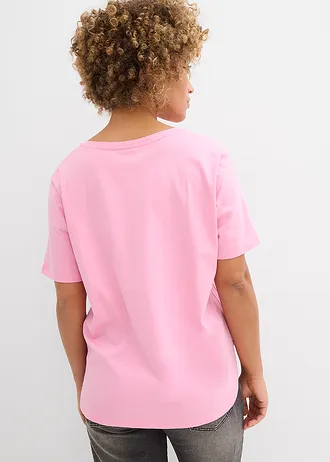Wijd T-shirt van biologisch katoen • roze • bonprix online shop