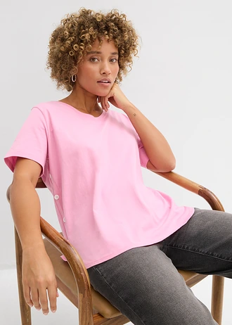 Tricou lejer din bumbac organic • roz pal • magazin bonprix