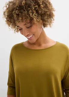 Bluză boxy din material moale cu viscoză • verde-natur • magazin bonprix