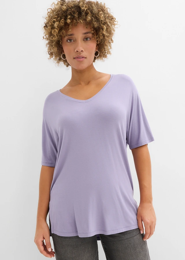 Longshirt in een fijne viscosemix • rookviolet • product-page.page-title-suffix