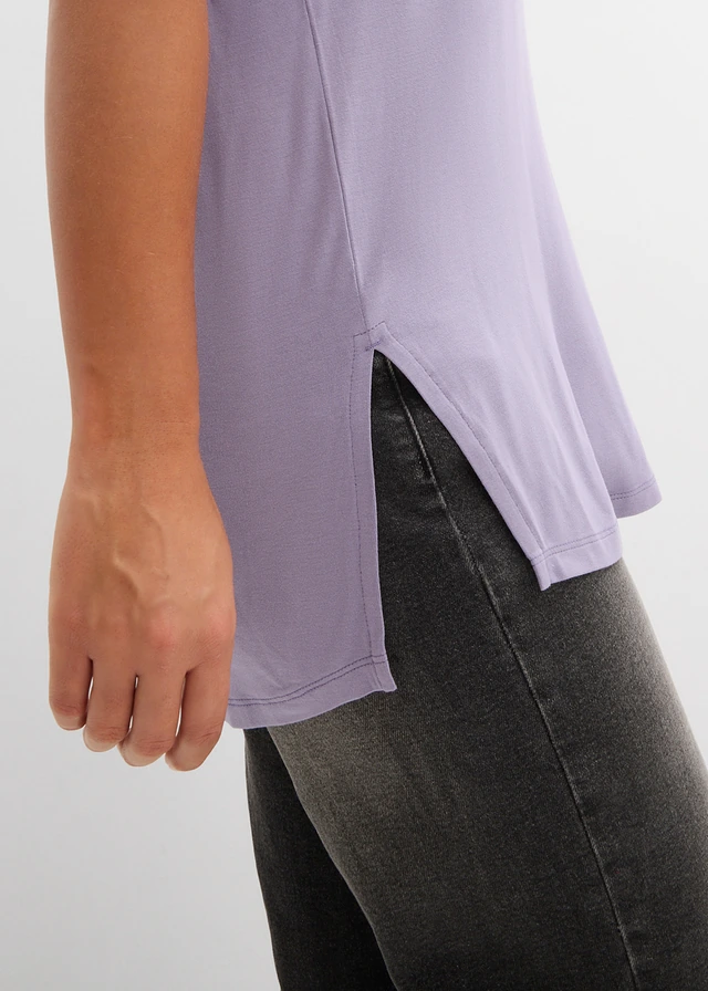 T-shirt long en viscose extensible • violine fumé • product-page.page-title-suffix