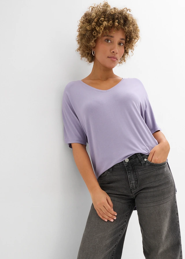 Longshirt in een fijne viscosemix • rookviolet • product-page.page-title-suffix
