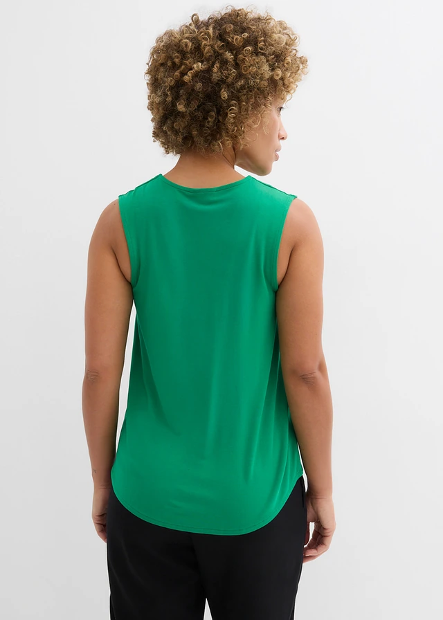 Top in een zachte viscosemix, Kleur: edelsteengroen