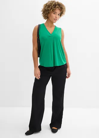 Top in een zachte viscosemix, Kleur: edelsteengroen