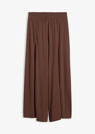 Jersey culotte met wijde pijpen, Kleur: bruin