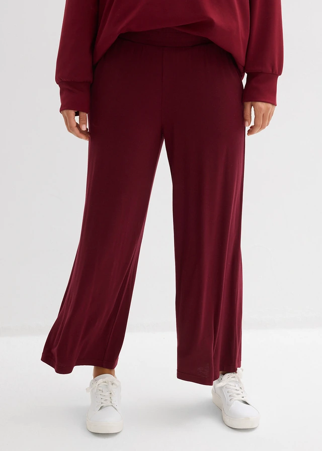 Pantalon fluide en jersey viscose, longueur 7/8