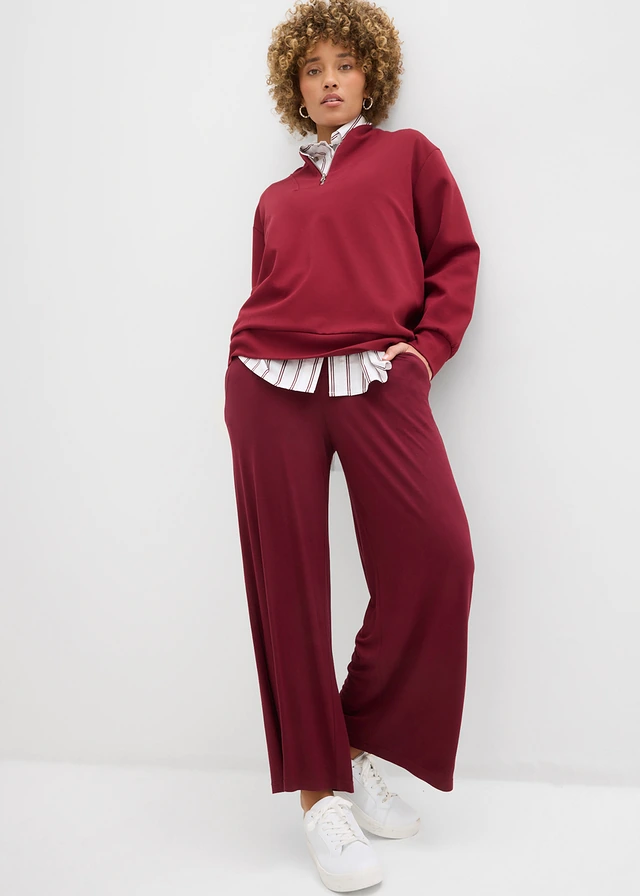 Pantalon fluide en jersey viscose, longueur 7/8 • rouge érable • product-page.page-title-suffix