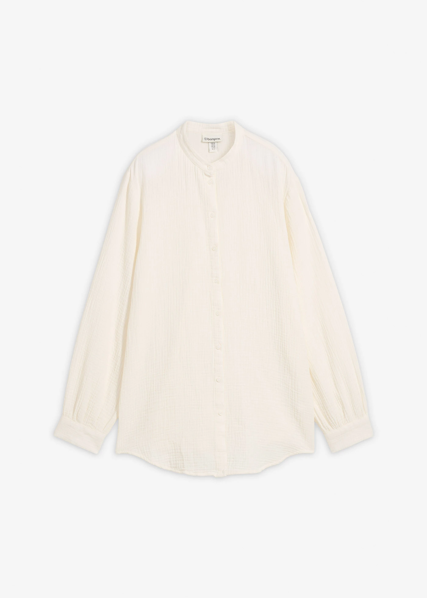 Lange mousseline overhemdblouse van katoen • wolwit • bonprix online shop