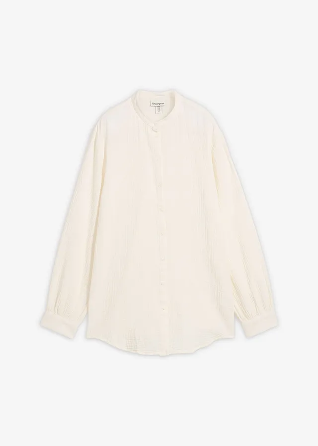 Lange blouse van luchtige mousseline • wolwit • bonprix online shop