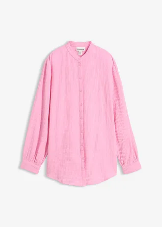 Lange blouse van luchtige mousseline • roze • bonprix online shop