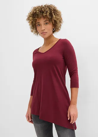 T-shirt long en coton et viscose • rouge érable • Boutique bonprix