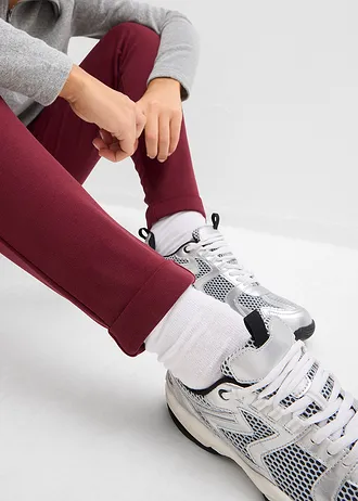 Pantaloni cu elastic și șiret în talie din amestec de viscoză • roșu arțar • magazin bonprix