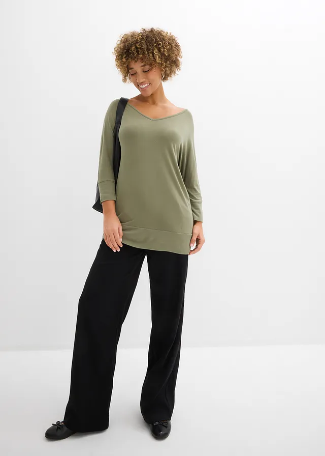 T-shirt oversize en viscose fluide • olive • product-page.page-title-suffix