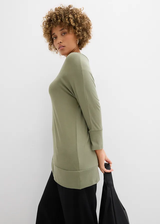 T-shirt oversize en viscose fluide • olive • product-page.page-title-suffix