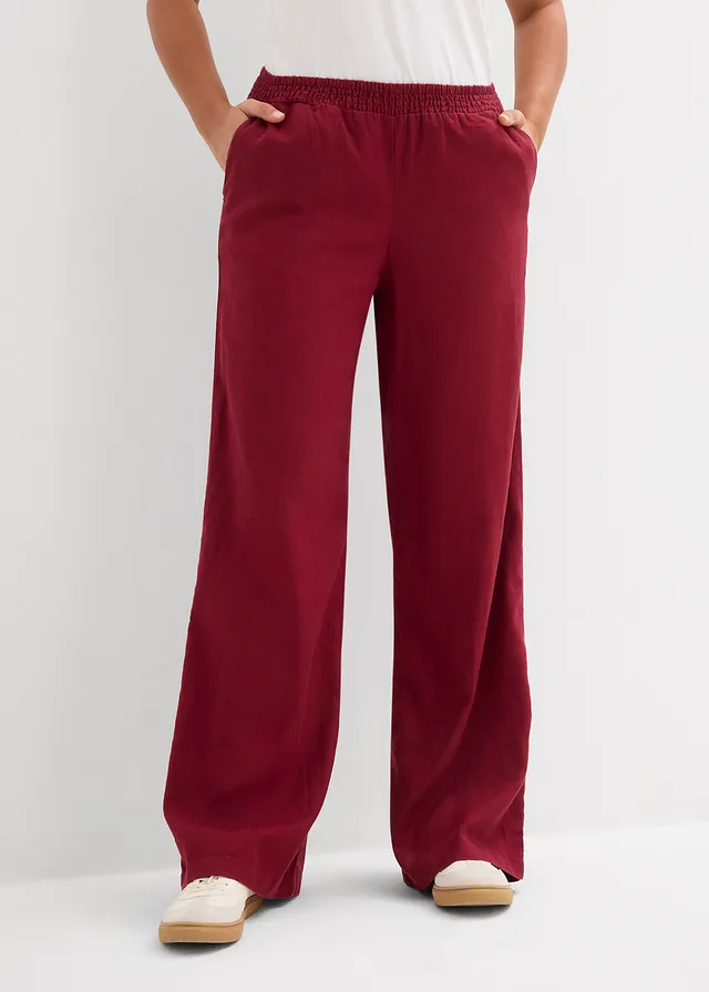 Palazzo broek van linnen • esdoornrood • product-page.page-title-suffix