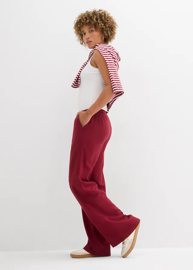 Palazzo broek van linnen • esdoornrood • product-page.page-title-suffix