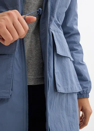 Vízlepergető vékony parka kabát • füstkék • bonprix áruház