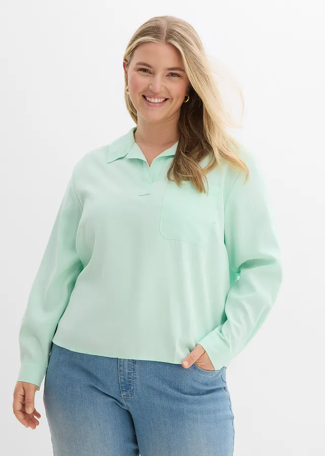 Tunique ample en viscose mélangée, Couleur: menthe clair