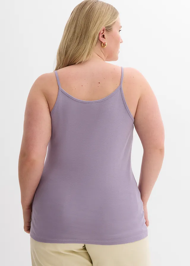 Top met spaghettibandjes (set van 3), Kleur: kiezelgrijs+rookviolet+papaya