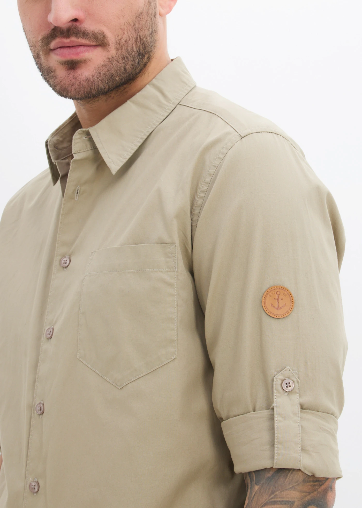 Košeľa s dlhým rukávom z čistej bio bavlny • new khaki • obchod bonprix