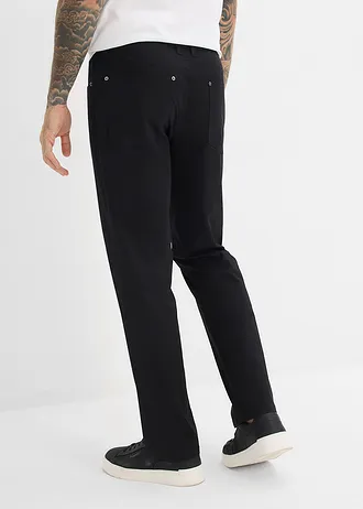 Relaxed Fit stretch broek met comfortabele band, straight, Kleur: zwart