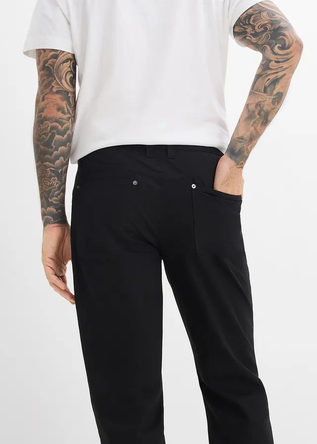 Pantalon loose et extensible à taille élastiquée, droit • noir • product-page.page-title-suffix