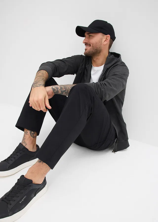 Pantalon loose et extensible à taille élastiquée, droit • noir • product-page.page-title-suffix