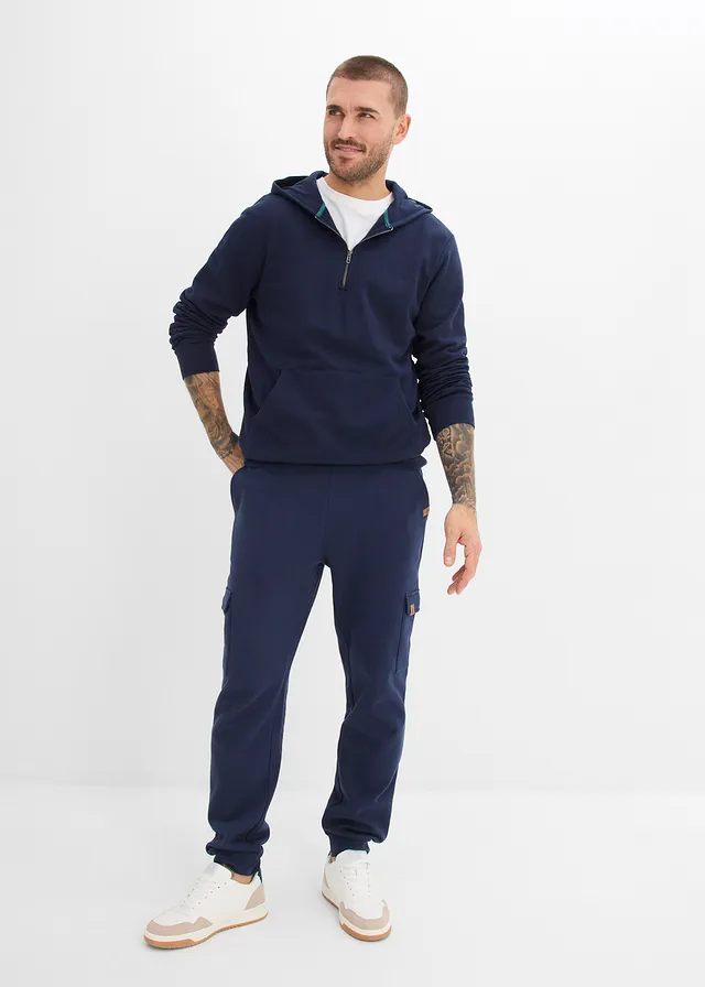 Cargo joggingbroek van biologisch katoen, Kleur: donkerblauw