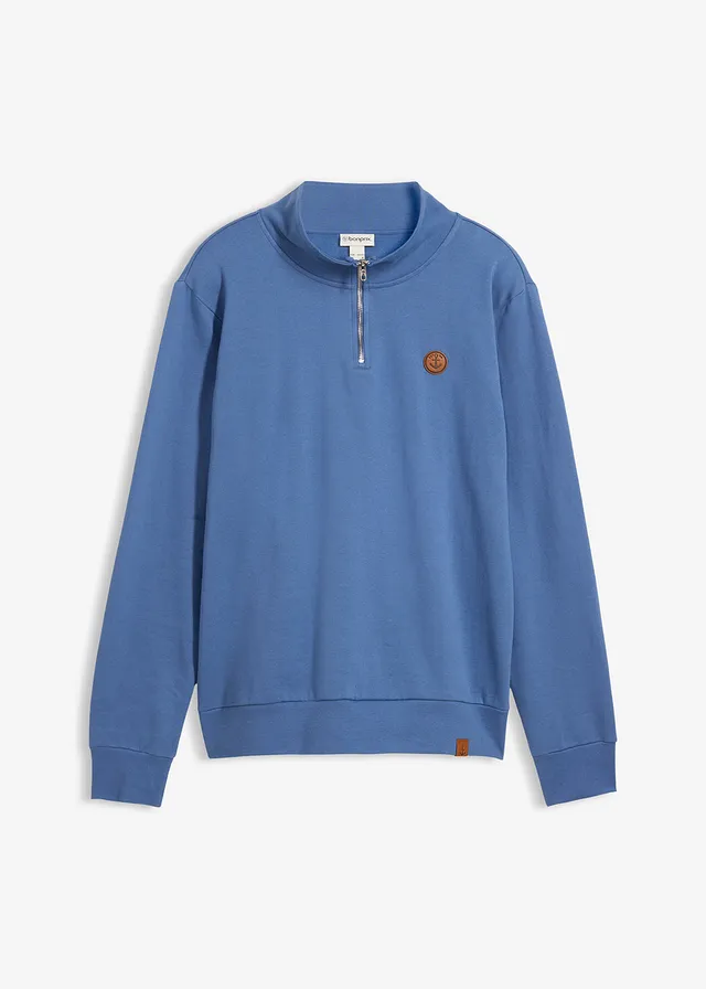 Sweater van puur biologisch katoen met ritssluiting