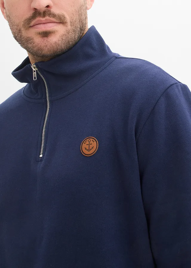 Sweater van puur biologisch katoen met ritssluiting • donkerblauw • product-page.page-title-suffix