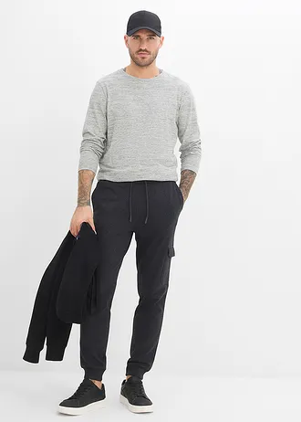 Joggingbroek met cargozakken, regular fit • antraciet gemêleerd • bonprix online shop