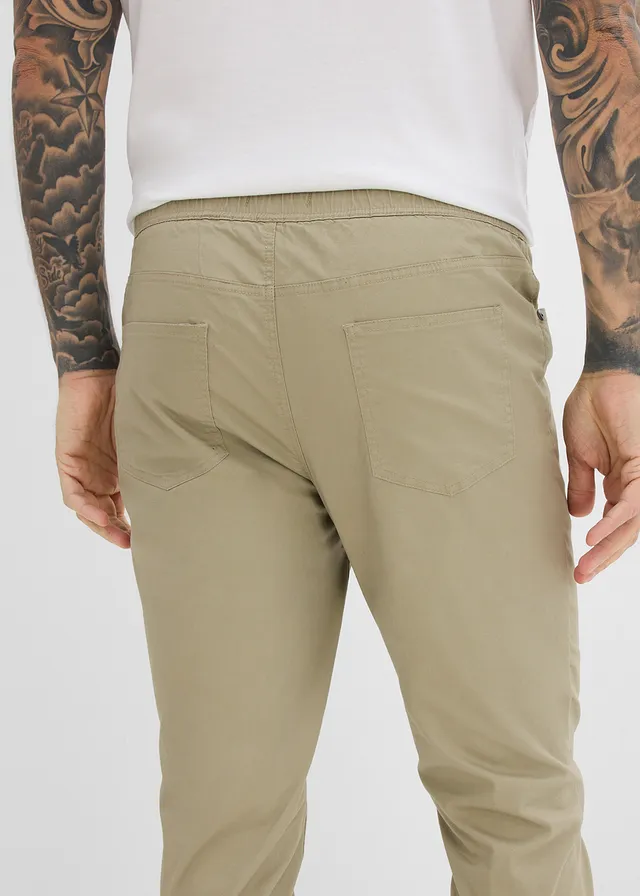 Regular fit stretch instapbroek, straight (set van 2) • zwart+new kaki • product-page.page-title-suffix