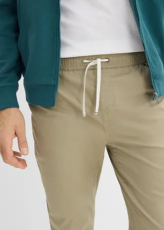 Lot de 2 pantalons taille élastiquée, regular et droits • noir + new kaki • Boutique bonprix