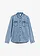 Chemise en jean 100% coton, Couleur: bleu clair denim used