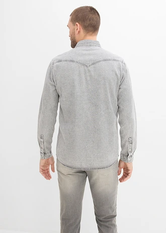 Džínsová košeľa z čistej bio bavlny • svetlosivá denim used • obchod bonprix