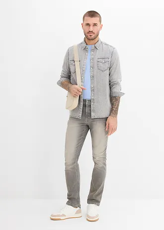 Spijkeroverhemd van puur biologisch katoen • light grey denim used • bonprix online shop