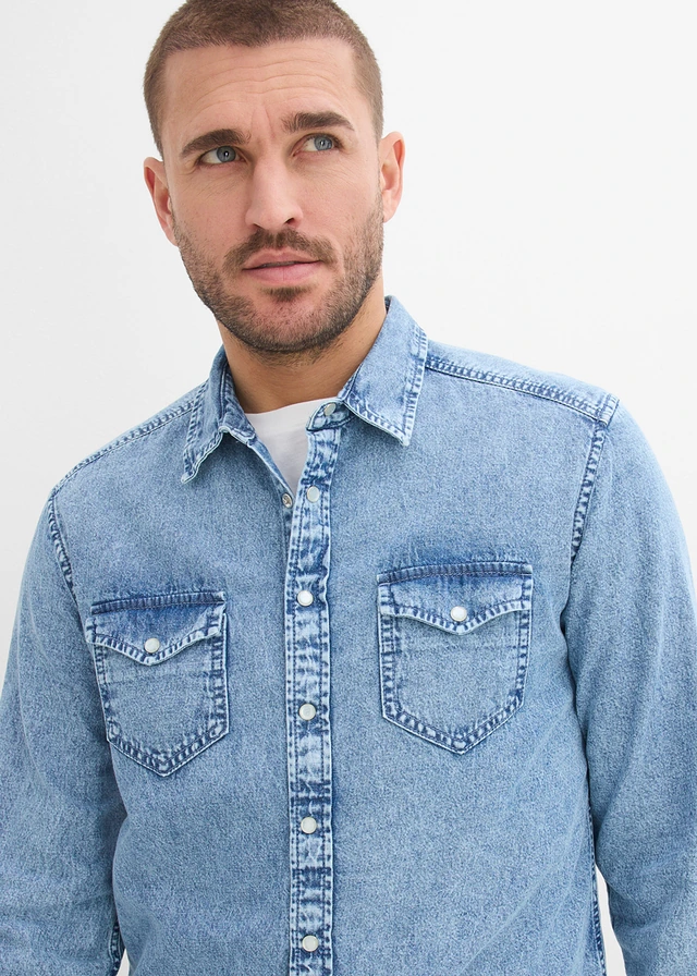 Spijkeroverhemd van puur biologisch katoen • lichtblauw denim used • product-page.page-title-suffix