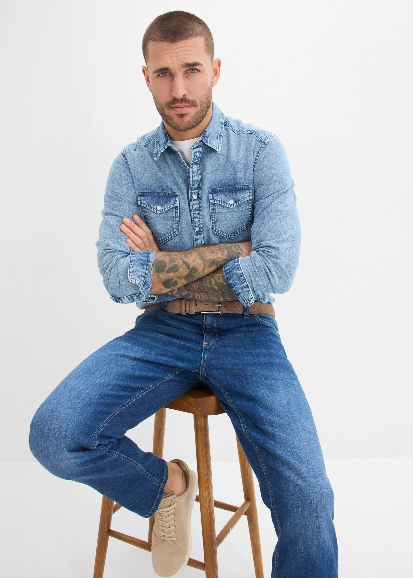 Džínová košile, z čisté organické bavlny • světle modrý denim used • bonprix obchod