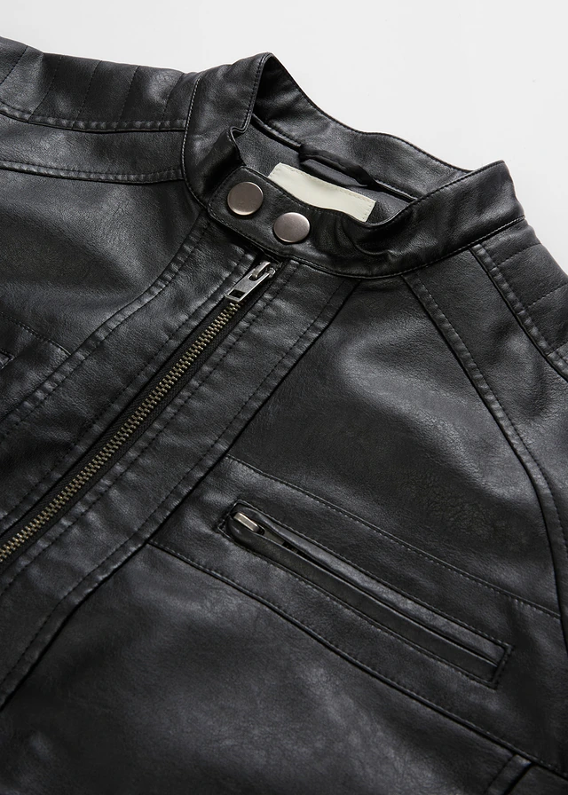 Imitatieleren jack, regular fit • zwart • product-page.page-title-suffix