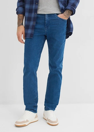 Strečové džíny Classic Fit, Tapered, barva: středně modrý denim