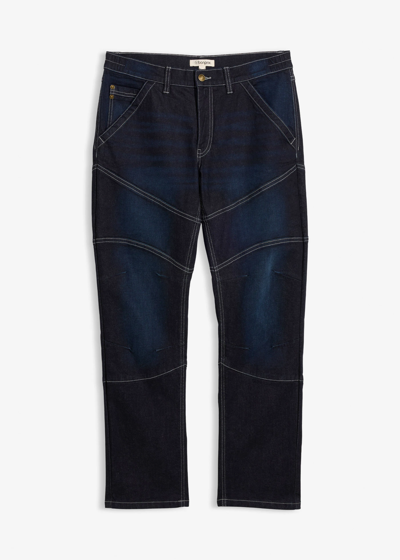 Regular fit jeans met elastische tailleband, straight • donkerblauw denim used • bonprix online shop