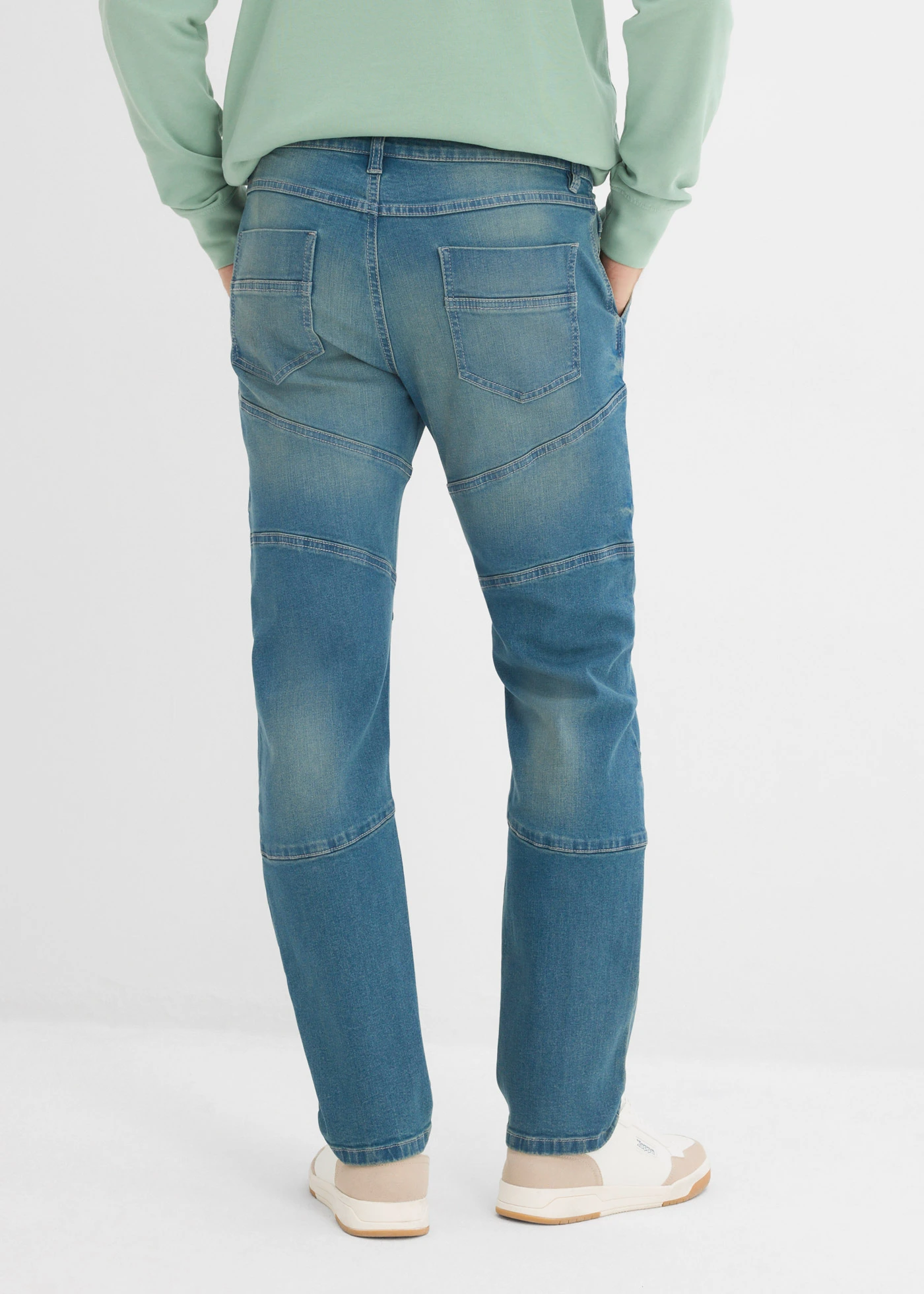 Džíny Regular Fit s pružným pasem, Straight • modrý denim-nová béžová used • bonprix obchod