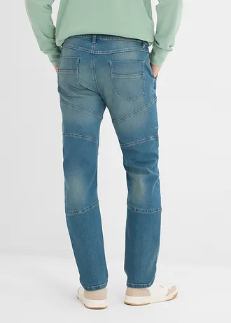 Strečové džíny Regular Fit s pohodlným pasem, Straight • modrý denim-nová béžová used • bonprix obchod