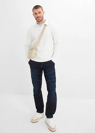 Regular fit jeans met elastische tailleband, straight • donkerblauw denim used • bonprix online shop