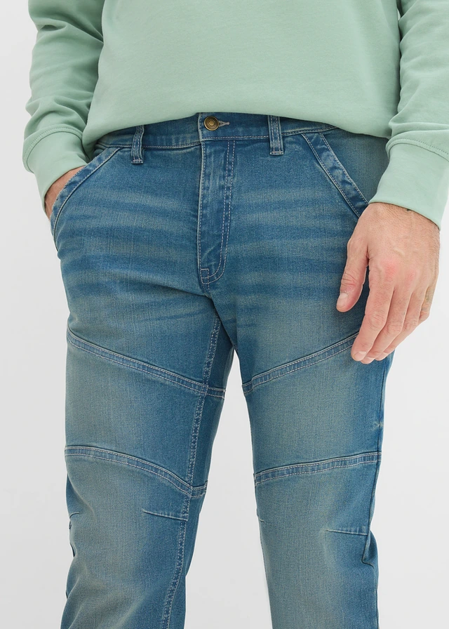Jean regular et droit à taille extensible • bleu denim-new beige used • product-page.page-title-suffix