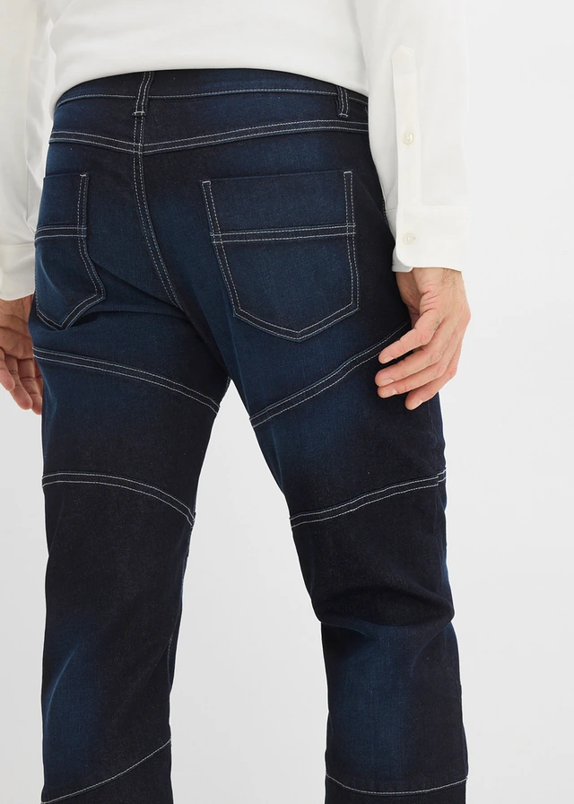 Jean regular et droit à taille extensible • bleu foncé denim used • product-page.page-title-suffix