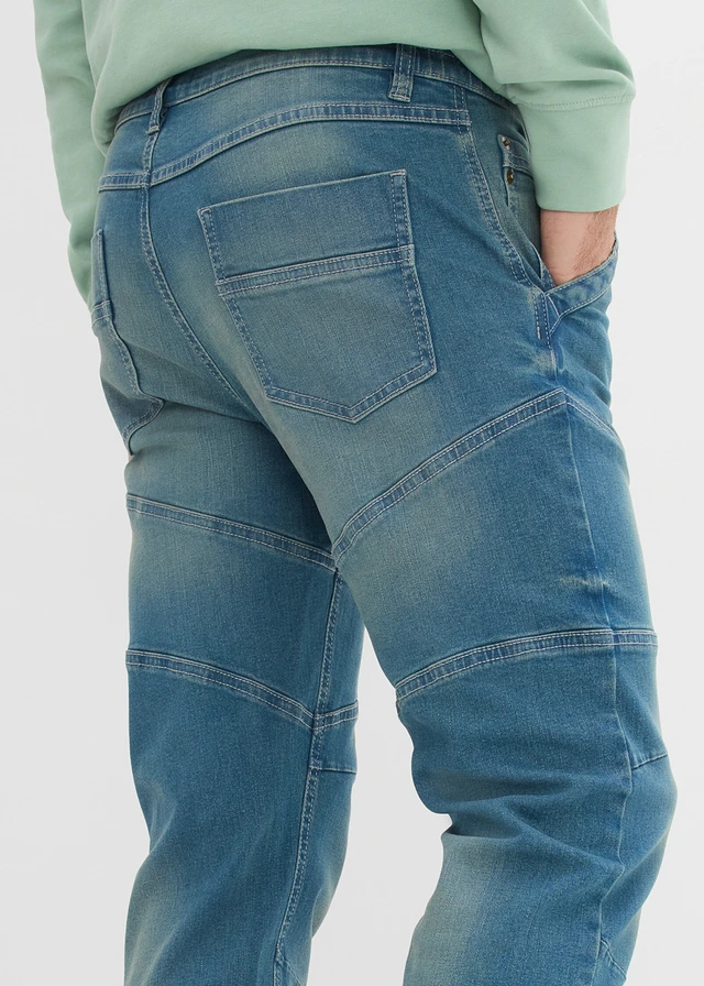 Jean regular et droit à taille extensible • bleu denim-new beige used • product-page.page-title-suffix