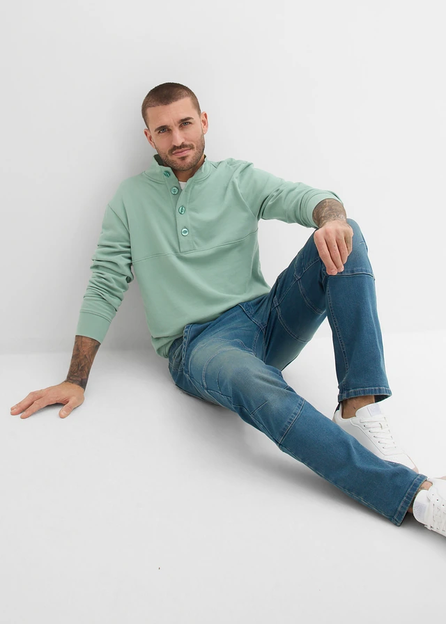 Jean regular et droit à taille extensible • bleu denim-new beige used • product-page.page-title-suffix