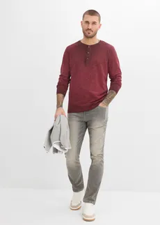 Henley shirt van puur biologisch katoen, Kleur: bordeaux used